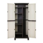 Gardeon Outdoor Storage Cabinet Box 173cm Lockable Cupboard Sheds Garage Adjustable Beige - Image 5