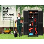 Gardeon Outdoor Storage Cabinet Box 173cm Lockable Cupboard Sheds Garage Adjustable Black - Image 6
