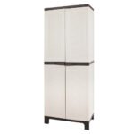 Gardeon Outdoor Storage Cabinet Box 173cm Lockable Cupboard Sheds Adjustable Rattan Beige - Image 3