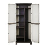 Gardeon Outdoor Storage Cabinet Box 173cm Lockable Cupboard Sheds Adjustable Rattan Beige - Image 5