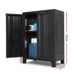 Gardeon Outdoor Storage Cabinet Box 92cm Lockable Cupboard Sheds Garage Adjustable Black - Image 4