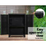 Gardeon Outdoor Storage Cabinet Box 92cm Lockable Cupboard Sheds Garage Adjustable Black - Image 6