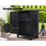 Gardeon Outdoor Storage Cabinet Box 92cm Lockable Cupboard Sheds Garage Adjustable Black - Image 8