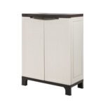 Gardeon Outdoor Storage Cabinet Box 92cm Lockable Cupboard Sheds Adjustable Rattan Beige - Image 3