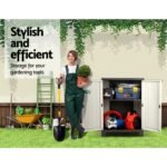 Gardeon Outdoor Storage Cabinet Box 92cm Lockable Cupboard Sheds Adjustable Rattan Beige - Image 6