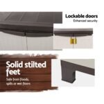 Gardeon Outdoor Storage Cabinet Box 92cm Lockable Cupboard Sheds Adjustable Rattan Beige - Image 8