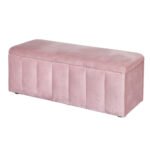 Artiss Storage Ottoman Blanket Box 103cm Velvet Pink - Image 7