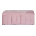 Artiss Storage Ottoman Blanket Box 103cm Velvet Pink - Image 3