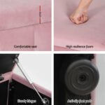 Artiss Storage Ottoman Blanket Box 103cm Velvet Pink - Image 6