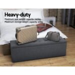 Artiss Storage Ottoman Blanket Box 140cm Linen Dark Grey - Image 4