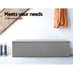 Artiss Storage Ottoman Blanket Box 140cm Linen Grey - Image 4