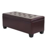 Artiss Storage Ottoman Blanket Box 97cm Leather Brown - Image 8