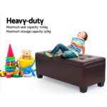 Artiss Storage Ottoman Blanket Box 97cm Leather Brown - Image 6
