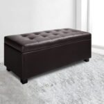 Artiss Storage Ottoman Blanket Box 97cm Leather Brown - Image 7