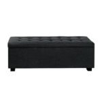 Artiss Storage Ottoman Blanket Box 97cm Linen Charcoal - Image 3
