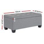 Artiss Storage Ottoman Blanket Box 97cm Linen Grey - Image 2