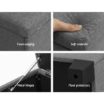 Artiss Storage Ottoman Blanket Box 97cm Linen Grey - Image 5