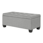 Artiss Storage Ottoman Blanket Box 97cm Linen Light Grey - Image 8