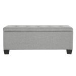 Artiss Storage Ottoman Blanket Box 97cm Linen Light Grey - Image 3