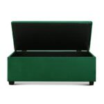 Artiss Storage Ottoman Blanket Box 97cm Velvet Green - Image 3