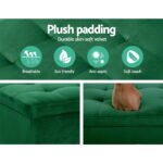 Artiss Storage Ottoman Blanket Box 97cm Velvet Green - Image 6