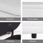 Artiss Storage Ottoman Blanket Box 87cm Boucle Fabric Oval - Image 6