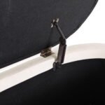 Artiss Storage Ottoman Blanket Box 87cm Velvet Oval White - Image 3