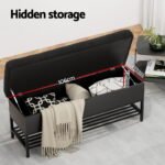 Artiss Storage Ottoman Blanket Box 110cm Boucle Shelf - Image 5