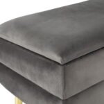 Artiss Ottoman Storage Foot Stool Velvet Grey - Image 3