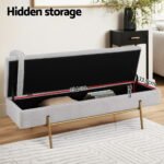 Artiss Storage Ottoman Bed 140cm Pillow Foot Stool - Image 5