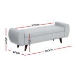 Artiss Storage Ottoman Blanket Box Armrest 140cm Grey - Image 2