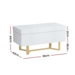 Artiss Storage Ottoman Blanket Box Criss-cross Linen White - Image 2