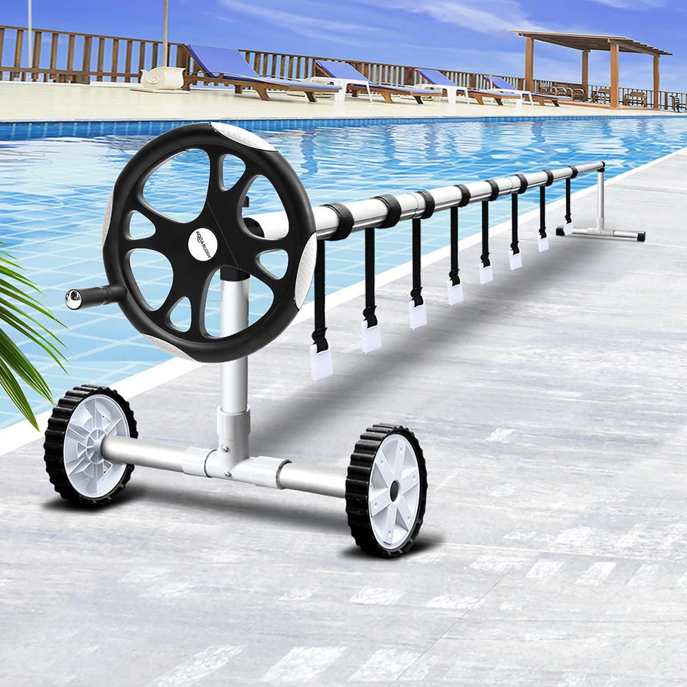 PC-ROLLER-55-9893-07.jpg Aquabuddy Pool Cover Roller 5.5m Adjustable Swimming Pool Solar Blanket Reel - Image 1