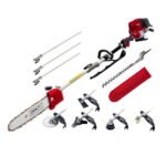 Giantz 31CC 4 Stroke Pole Chainsaw Petrol Hedge Trimmer Tree Pruner 12'' 7 In 1
