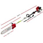 Giantz 52cc Pole Chainsaw 2 Stroke Petrol Tree Pruner Long Reach Saw 12 Inch Bar 2 In 1 - Image 2
