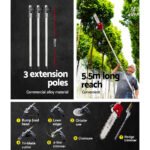 Giantz 52cc Pole Chainsaw 2 Stroke Petrol Tree Pruner Long Reach Saw 12 Inch Bar 7 In 1 - Image 5