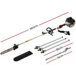 Giantz Petrol Pole Chainsaw Hedge Trimmer Pruner Chain Saw Brush Cutter Red - Image 2