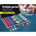 1000pcs Poker Chips Set Casino Texas Hold'em Gambling Party Game Dice Cards Case - Image 3