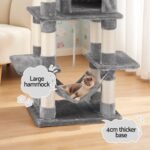 i.Pet Cat Tree 145cm Tower Scratching Post Trees Scratcher Condo House Light Grey - Image 5
