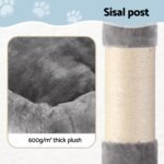 i.Pet Cat Tree 145cm Tower Scratching Post Trees Scratcher Condo House Light Grey - Image 6
