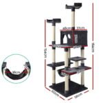 i.Pet Cat Tree 184cm Tower Scratching Post Scratcher Wood Trees Condo Bed House - Image 2