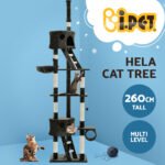 i.Pet Cat Tree 260cm Tower Scratching Post Scratcher Condo House Trees Grey - Image 3