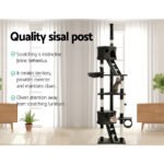 i.Pet Cat Tree 260cm Tower Scratching Post Scratcher Condo House Trees Grey - Image 4