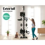 i.Pet Cat Tree 260cm Tower Scratching Post Scratcher Condo House Trees Grey - Image 5