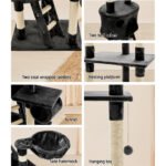 i.Pet Cat Tree 260cm Tower Scratching Post Scratcher Condo House Trees Grey - Image 6