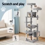 i.Pet Cat Tree 184cm Tower Scratching Post Trees Scratcher Condo House Light Grey - Image 4
