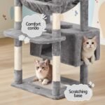 i.Pet Cat Tree 184cm Tower Scratching Post Trees Scratcher Condo House Light Grey - Image 5