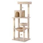 i.Pet Cat Tree 143cm Tower Scratching Post Trees Scratcher Condo House Beige