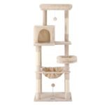 i.Pet Cat Tree 143cm Tower Scratching Post Trees Scratcher Condo House Beige - Image 2