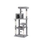 i.Pet Cat Tree Tower Scratching Post Scratcher 143cm Condo House Trees Grey - Image 7